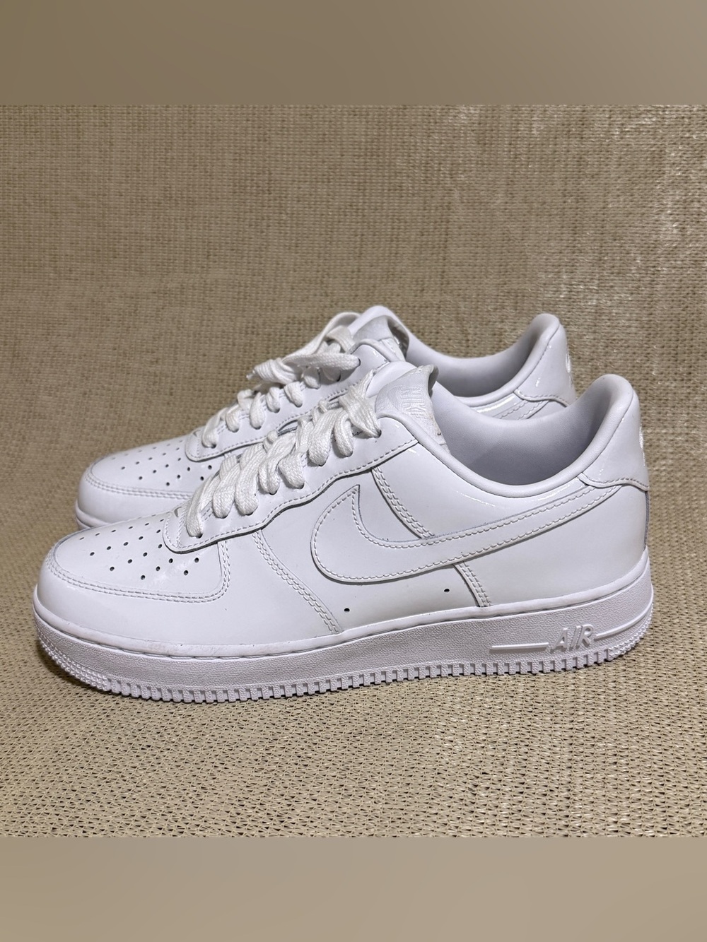 Nike Air Force 1 '07 Premium Patent Leather White IV2857-100 Men's 8